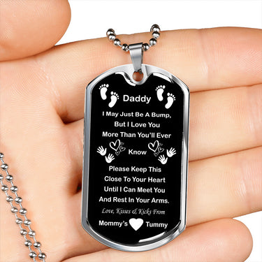 First Time Dad Gift - Daddy To Be Engraved Military Dog Tag - New Dad Gift, Dad To Be Gift - Fathers Day Gift For Him From Baby Bump Wife
